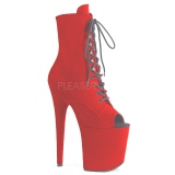 Red faux suede 20 cm FLAMINGO-1021FS Pole dancing ankle boots