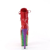 Red glitter 20 cm FLAMINGO-1020HG Exotic stripper ankle boots