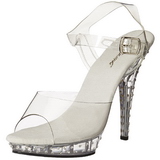 Rhinestone S�lv 13 cm Fabulicious LIP-108SDT h�ye h�ler damer sko