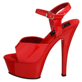 Rød Lakk 15 cm Pleaser KISS-209 platå høye hæler sko