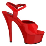Rød Lakk 15 cm Pleaser KISS-209 platå høye hæler sko