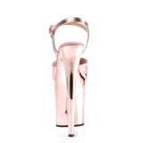 Rosa 20 cm Pleaser FLAMINGO-809 krom plat� h�ye h�ler sko