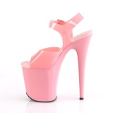 Rosa high heels 20 cm FLAMINGO-808N JELLY-LIKE stretch material platform high heels
