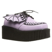 Rose 7,5 cm CREEPER-205 platform creepers women - rockabilly shoes with bat wings