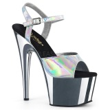 Silver 18 cm ADORE-709HGCH Hologram platform high heels shoes