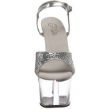 Silver Glitter 18 cm SKY-310 Platform High Heeled Sandal Shoes
