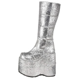 Silver Glitter 18 cm STACK-301G demonia boots - unisex cyberpunk boots