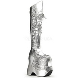 Silver Glitter 22 cm FABULOUS-3035 Thigh High Boots for Drag Queen