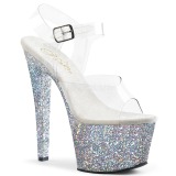 Silver glitter 18 cm Pleaser SKY-308LG Pole dancing high heels shoes