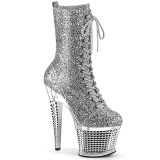 Silver glitter 20 cm SPECTATOR-1040G Exotic pole dance ankle boots