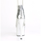 Silver high heels 18 cm ADORE-765RM glitter platform high heels