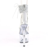 Silver rhinestone 18 cm ADORE-724RS-02 pleaser high heels with ankle cuff