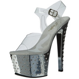 S�lv 18 cm Pleaser STARDUST-708 h�ye h�ler krom plat�
