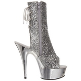 S�lv Glitter 15 cm Pleaser DELIGHT-1018G plat� ankel h�ye st�vler