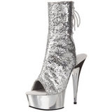 S�lv Glitter 15 cm Pleaser DELIGHT-1018G plat� ankel h�ye st�vler