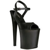 Svart Faux L�r 20 cm Pleaser XTREME-809 h�ye h�ler plat�