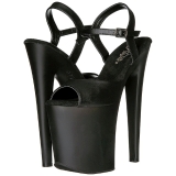 Svart Faux L�r 20 cm Pleaser XTREME-809 h�ye h�ler plat�
