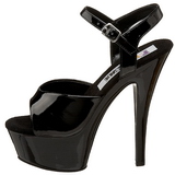 Svart Lakk 15 cm FUNTASMA JULIET-209 plat� h�ye h�ler sko