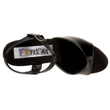 Svart Lakk 15 cm FUNTASMA JULIET-209 plat� h�ye h�ler sko