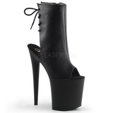 Svart Matt 20 cm Pleaser FLAMINGO-1018 plat� ankel h�ye st�vler