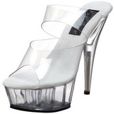 Transparent 15,5 cm Pleaser DELIGHT-602 Platform Mules Shoes