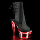 Transparent 18 cm FLASH-1018C-7 led platform pole dance ankle boots