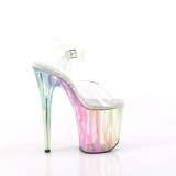 Transparent 20 cm FLAMINGO-808RG-03 glitter platform high heels shoes
