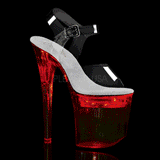 Transparent 20 cm FLASH-808 led platform pole dance high heels shoes