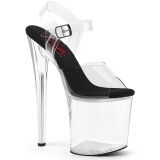 Transparent 20 cm NAUGHTY-8082 Acrylic platform high heels shoes