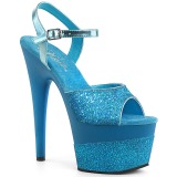 Turquoise 18 cm ADORE-709-2G glitter platform sandals shoes