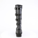 Vegan 11,5 cm SHAKER-210 emo kneh�ye st�vler - kvinner plat�st�vler med spenner