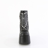 Vegan 13 cm CAMEL-70 emo chunky plat� ankelst�vletter - dame plat�sboots med nagler