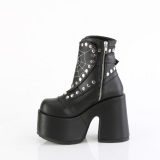 Vegan 13 cm CAMEL-70 emo chunky plat� ankelst�vletter - dame plat�sboots med nagler