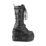 Vegan 14 cm SWING-327 emo kneh�ye st�vler - kvinner plat�st�vler med lisser