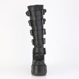 Vegan 14 cm TRANS emo kneh�ye st�vler - kvinner plat�st�vler med spenner