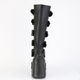 Vegan 14 cm TRANS emo kneh�ye st�vler - kvinner plat�st�vler med spenner