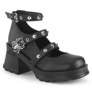 Vegan 7 cm DemoniaCult BRATTY-30 chunky heel platform shoes
