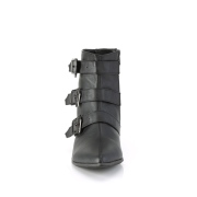Vegan WARLOCK-50-C demoniacult pointed boots - mens winklepicker boots 3 buckles