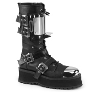 Vegan leather GRAVEDIGGER-250 demoniacult boots - unisex steel toe combat boots