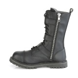 Vegan leather RIOT-12BK demonia boots - unisex steel toe combat boots