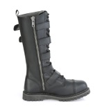 Vegan leather RIOT-18BK demonia boots - unisex steel toe combat boots