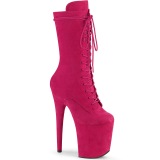Vegan suede 20 cm FLAMINGO-1050FS Exotic pole dance boots in pink