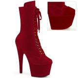 Velvet 18 cm ADORE-1045VEL Red ankle boots high heels