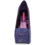 Violet Rhinestone 14,5 cm Burlesque TEEZE-06R Platform Pumps Women Shoes