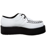 White Leatherette V-CREEPER-502 Platform Mens Creepers Shoes