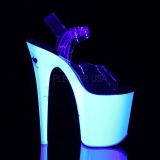 White Neon 20 cm FLAMINGO-808SW High Heels Platform
