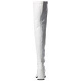 White Shiny 8 cm GOGO-3000 Thigh High Boots for Men