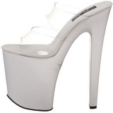 White Transparent 20 cm XTREME-802 Plateau Women Mules Shoes