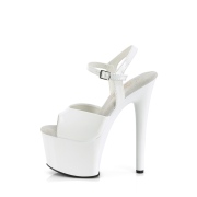 White sandals platform 18 cm PASSION-709 pleaser high heels sandals