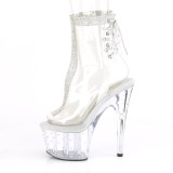 White transparent 18 cm STARDUST-1018C-2RS Exotic stripper ankle boots